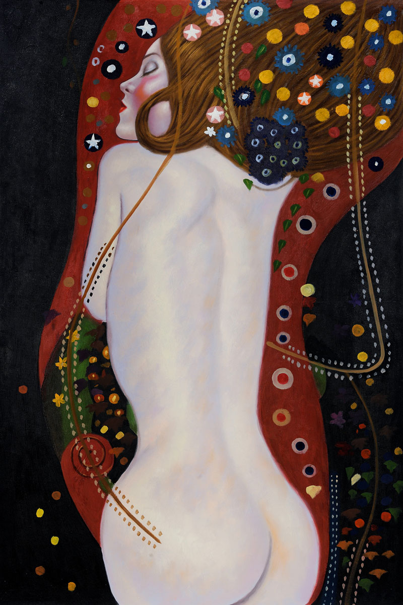 Sea Serpents Iv Full View - Gustav Klimt Painting